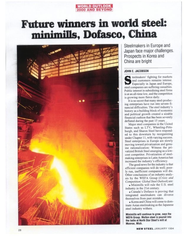 Future winners in world steel: minimills, Dofasco, China (January 1994 · New Steel Magazine)