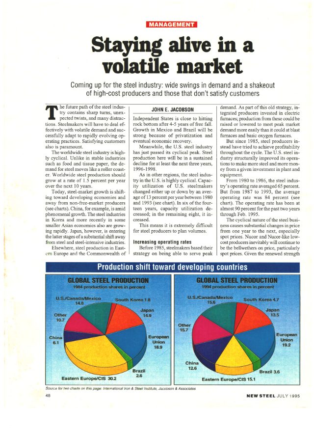 Staying alive in a volatile market (July 1995 · New Steel Magazine)