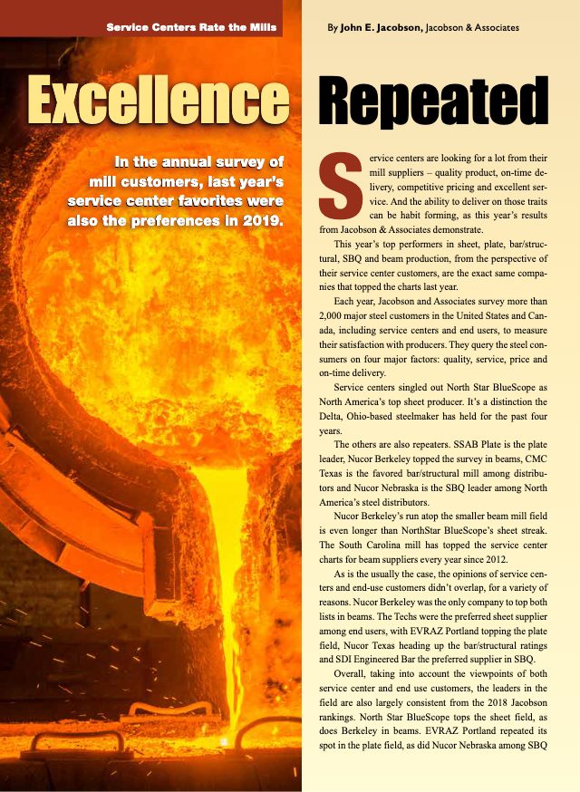 Excellence Repeated (November 2019 · Metal Center News)
